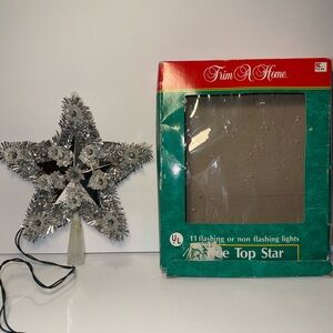Vintage Star Tree Top Silver Lighted Tinsel Trim A Home 11-Light Electric Kmart